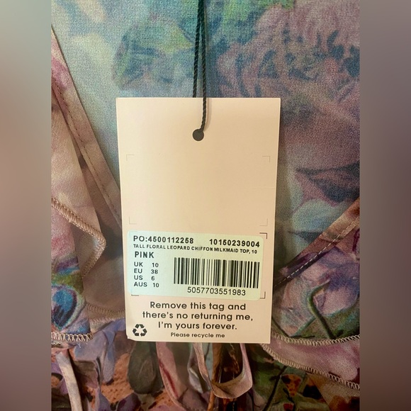 Missguided Floral Leopard Chiffon Milkmaid Top - Picture 5 of 6